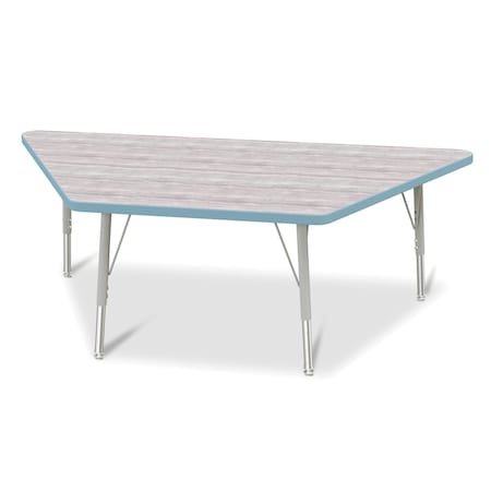 Jonti-Craft Berries Trapezoid Activity Table, 30 in. x 60 in., E-height, Driftwood Gray/Coastal Blue/Gray 6443JCE452